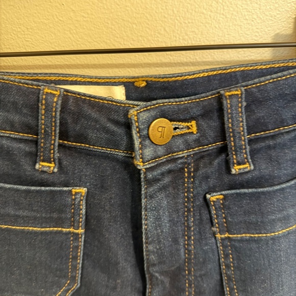 Pilcro Mid-Rise Patch Pocket Denim Bermuda Shorts - Picture 6 of 9